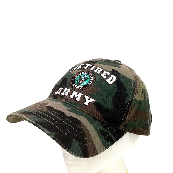 Rapid Dominance - Retired Army - United States Army - Green Camo Hat - Acrylic - Picture 1 of 10